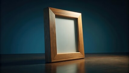 A minimalist wooden frame stands empty on a desk, waiting for a cherished memory to be filled