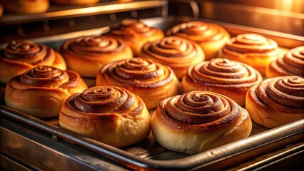 Indulgent Cinnamon Swirls Emerge from the Ovens Warmth