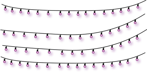 Festive string lights in a soft pink hue, creating a warm and inviting ambiance for celebrations and decorations