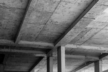 Abstract concrete architecture underpass structure with geometric patterns