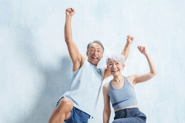 スポーツマンのシニア男女