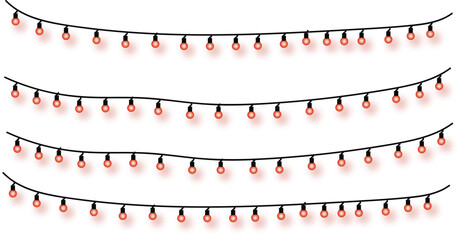 Festive string lights illustration, perfect for holiday decorations and adding a touch of warmth and celebration to any design