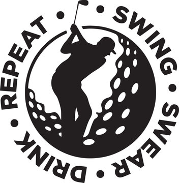 Funny golf saying graphic design with golfer silhouette