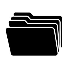 Stack of black folders icon for document organization