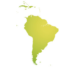 Map of South America, sign silhouette. World Map Globe. Vector Illustration isolated on white background. Latin American continent