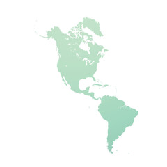 Map of North and South America, sign silhouette. World Map Globe. Vector Illustration isolated on white background. American continent.