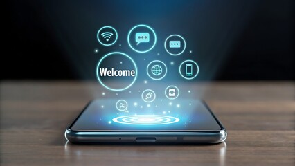 Welcome new customers with a modern digital mobile app user experience design concept