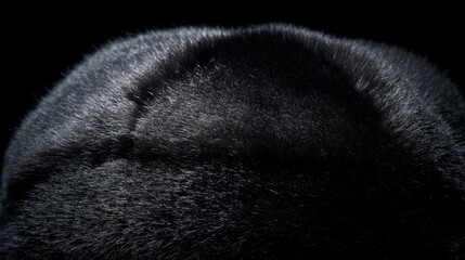 karakul. A black karakul fur hat with a silky sheen, elegantly displayed. lifestyle magazines, social media lookbooks, designed for influencer and brand collaborations, strengthens branding.
