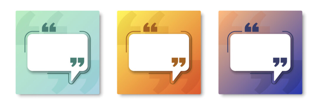 Blank speech bubble template set collection in flat style. Bubble with quote vector illustration on isolated background. Dialogue frame sign business concept.