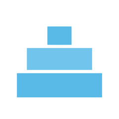 Fototapeta premium Light Blue Stacked Rectangles Vector Infographic Illustration for Progress and Hierarchy