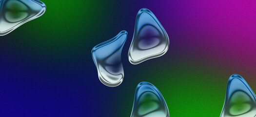 Abstract Glossy Chrome Liquid Wave Background with Metallic Texture