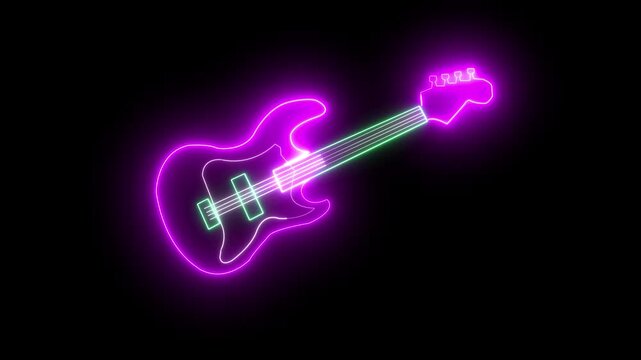neon guitar icon animated neon guitar icon