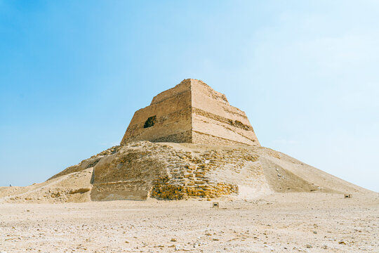 wrong pyramid in Meidum, near Cairo. Egypt. One of the oldest sights of Egypt in the desert.
