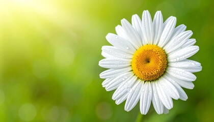 Close-up of a vibrant daisy flower with a sunny bokeh background