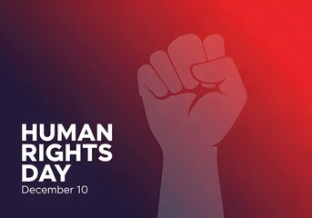 Human Rights Day, International Human Rights Day, Human rights awareness, Human rights background, Human Rights Day concept, fist up with words for human rights awareness.