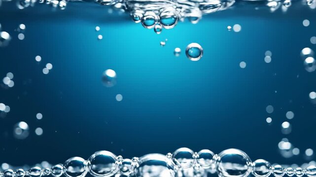 Bubbles Rising in Blue Water Undersea Oxygenation Effect