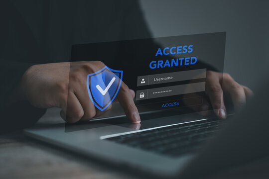 A secure digital login interface showing access granted, highlighting identity verification, data protection, privacy awareness, and safe authentication in modern online systems and smart devices.