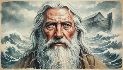 Portrait of Noah, a Face Worn by Trial and Unwavering Faith