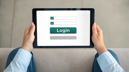 Securely logging into my account with a tablet for easy access from anywhere now