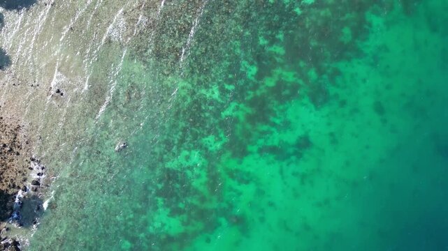 Weh Island, Pulau Weh, sea and beach aerial landscape in Aceh, Indonesia. Ocean landscape for snorkeling and scuba diving.