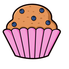 Blueberry Muffin Dessert Snack Illustration