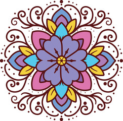 Colorful Floral Mandala Illustration