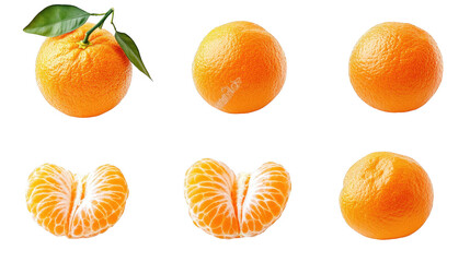 A collection of fresh oranges their color and texture. with one orange cut in half to reveal the juicy interior. perfect for food photography or healthy lifestyle content