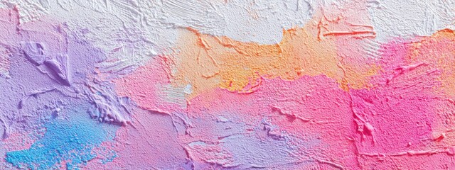 Obraz premium Abstract art with textured paint, vivid colors, pink, purple, and orange hues
