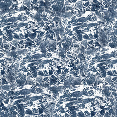 Seamless abstract ice watercolor pattern texture isolated on white. Creative background hand painted for winter design, paper and wallpaper. Arctic blue repeat design for fabric. Drawing ice.