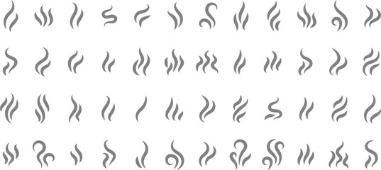 Smoke steam icon vector design element logo template. Heat, hot, cooking symbol vector