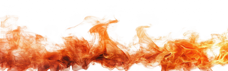 A and dynamic display of swirling orange and red flames against a white background. creating a sense of movement and energy. ideal for visual effects or fire-related themes