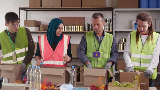 Diversity volunteers of various nationalities and faiths work for the charity organization - Powered by Adobe