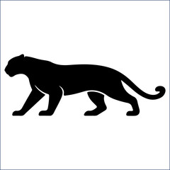 : Silhouette of a sleek black panther walking vector