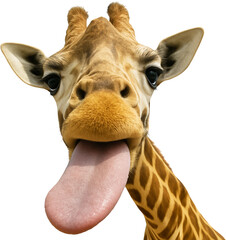 Funny Giraffe Sticking Out Its Tongue