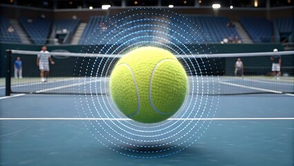 Experience thrilling tennis action with digital enhancement on the court today
