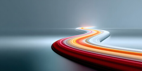 Creative vector illustration of winding curved road. Art design. Highway with markings. Direction, transportation set. Abstract concept graphic element. Way location infographic template. Pin pointer