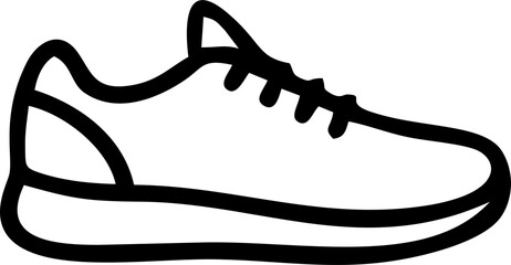 Outline Drawing of Athletic Running Training Shoe
