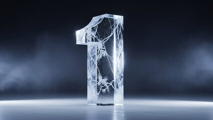 Icy number one shimmers brilliantly, a stunning symbol of achievement and icy elegance