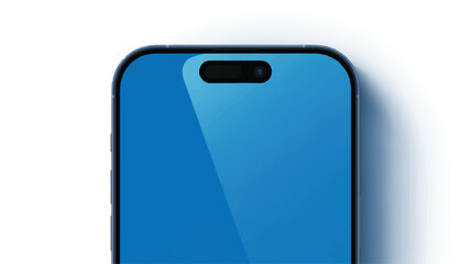 Minimalist 3d blue screen smartphone mockup front view