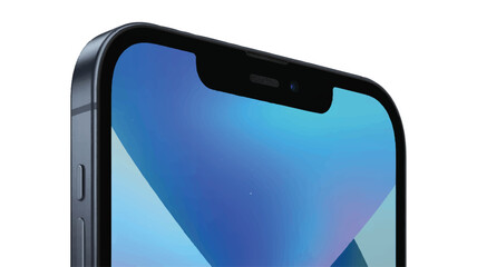 Minimalist 3d blue screen smartphone mockup front view