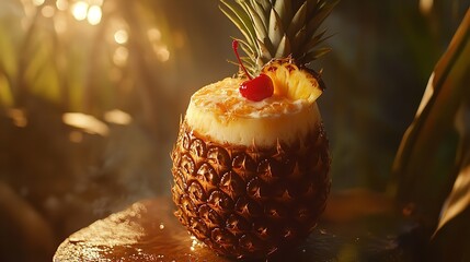 Pineapple cocktail recipe tropical drink summer beverage exotic cocktail presentation and garnish ideas