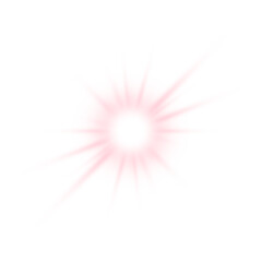 Pink Light Burst Effect, Isolated on Transparent Background