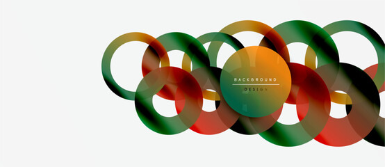 Abstract circles overlap, creating vibrant color gradients. Modern design element for backgrounds, presentations. Simple, clean aesthetic.