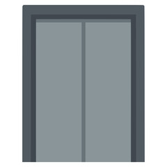 passenger elevator door lift flat color vector illustration template design
