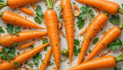 fresh carrots on the table