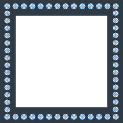 Fototapeta premium Blue Geometric Decorative Border Frame | Abstract Pattern Frame Vector | Minimal Ornamental Border Design EPS