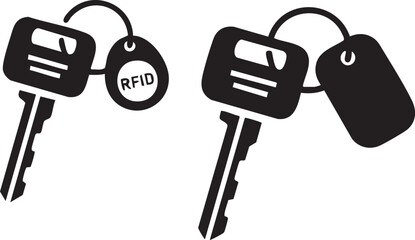 Car Keys with RFID and Standard Keychains