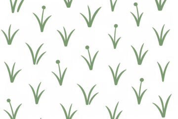 Green blades of grass creating a natural, repeating pattern, suitable for various design projects and textures. Transparent background