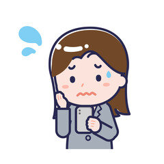 スマートフォンを使う「会社員」の女性