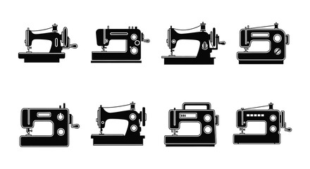Collection of vintage sewing machines in different styles and perspectives